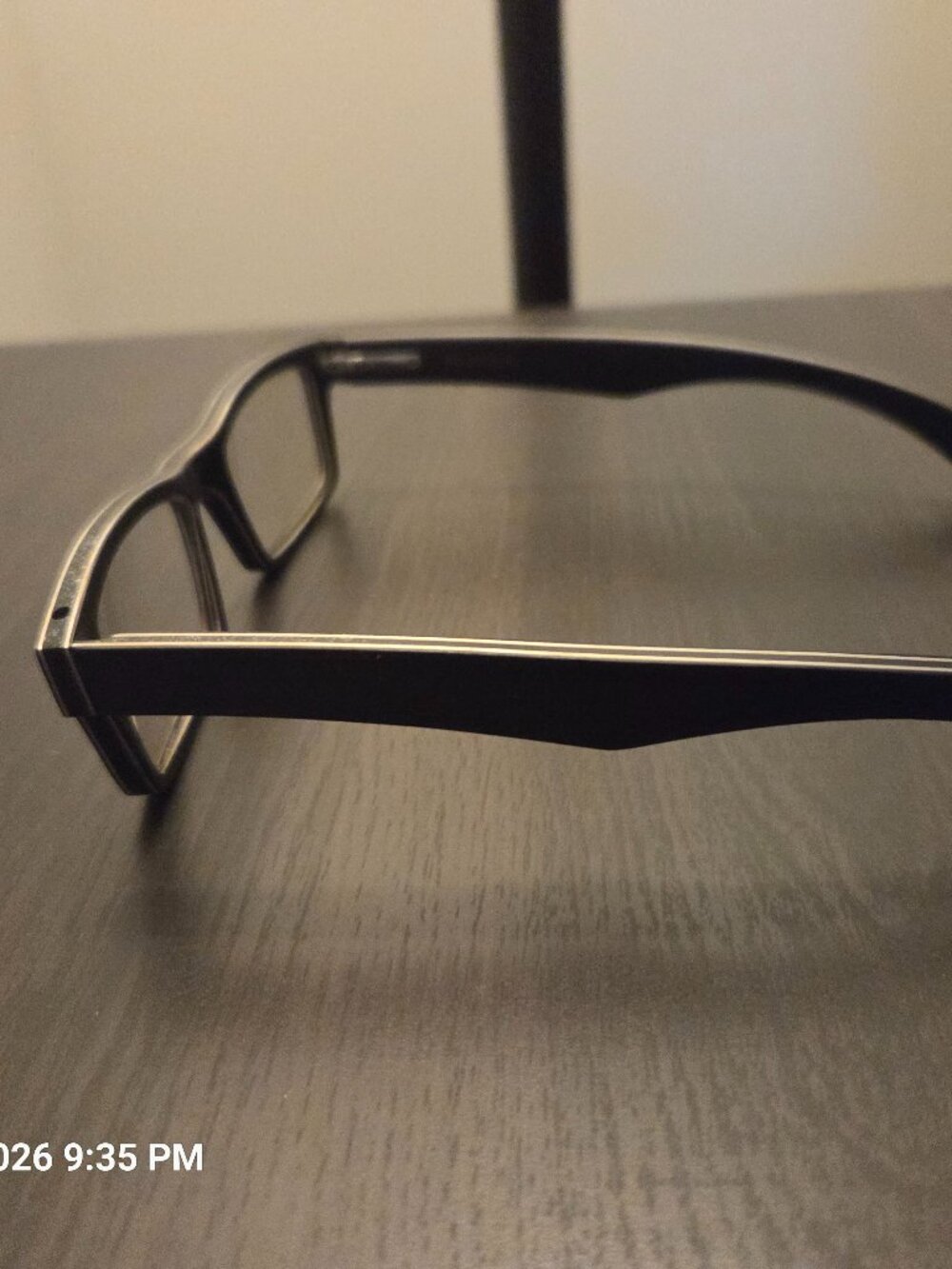 Gold & Wood Glass Frames, Made in Luxemborg, Black with gold trim